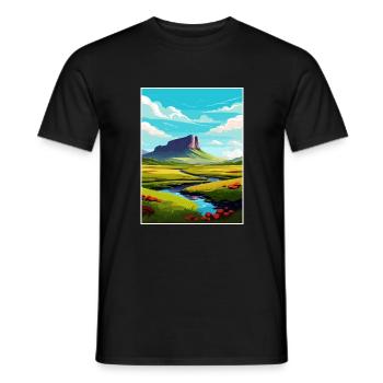 Ben Bulben Irland Vintage Reiseposter Souvenir - Männer T-Shirt - Schwarz - Vorne - AI Model Male 178 light (178cm)