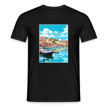 Brixham Angleterre Royaume-Uni Vintage voyage affiche Souvenir - T-shirt homme - noir - Devant - AI Model Male 178 light (178cm)
