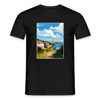 Ruan Minor Cornouailles Vintage voyage affiche Souvenir - T-shirt homme - noir - Devant - AI Model Male 178 light (178cm)
