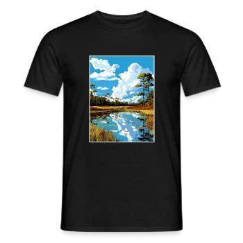 John Pennekamp State Park Florida Travel Poster - Men's T-Shirt - black - Front - AI Model Male 178 light (178cm)