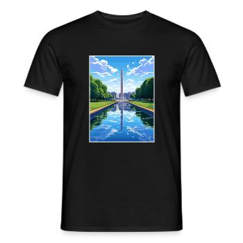 Washington Memorial Dc United States Travel Poster - Men's T-Shirt - black - Front - AI Model Male 178 light (178cm)