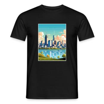Montréal Montrealgift Canada Affiche de voyage Vintage - T-shirt homme - noir - Devant - AI Model Male 178 light (178cm)
