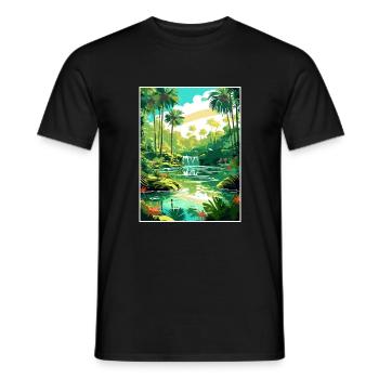 Rainbow Springs State Park Florida Travel Poster - Men's T-Shirt - black - Front - AI Model Male 178 light (178cm)