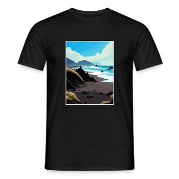 Black Sands Beach Decorblack California Souvenir - Men's T-Shirt - black - Front - AI Model Male 178 light (178cm)