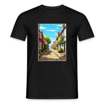 Rye England Vintage Travel Poster WPA Souvenir - Men's T-Shirt - black - Front - AI Model Male 178 light (178cm)
