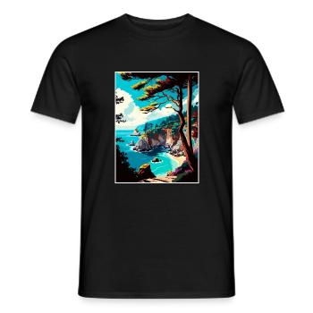 Julia Pfeiffer Burns State Park Kalifornien Reisen - Männer T-Shirt - Schwarz - Vorne - AI Model Male 178 light (178cm)
