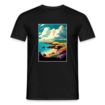 Pembrokeshire Vintage voyage affiche WPA Souvenir - T-shirt homme - noir - Devant - AI Model Male 178 light (178cm)
