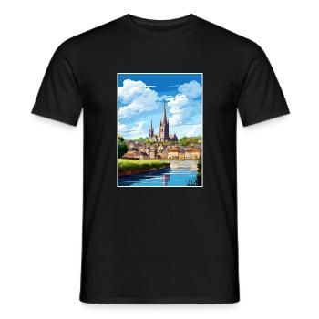 Truro Cornwall Vintage voyage affiche WPA Souvenir - T-shirt homme - noir - Devant - AI Model Male 178 light (178cm)
