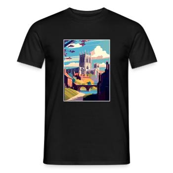 Durham Angleterre Vintage voyage affiche WPA Souvenir - T-shirt homme - noir - Devant - AI Model Male 178 light (178cm)