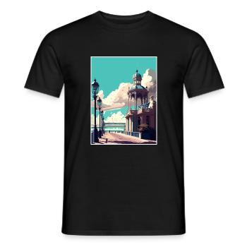 Brighton Angleterre Affiche de voyage vintage souvenir - T-shirt homme - noir - Devant - AI Model Male 178 light (178cm)
