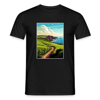 Tor Head Angleterre Vintage voyage affiche Souvenir - T-shirt homme - noir - Devant - AI Model Male 178 light (178cm)