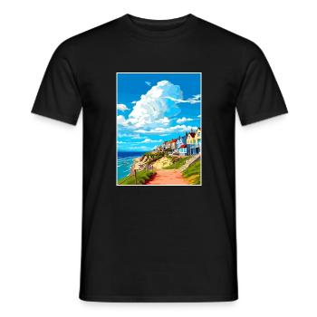Newquay Cornwall Vintage voyage affiche Souvenir - T-shirt homme - noir - Devant - AI Model Male 178 light (178cm)