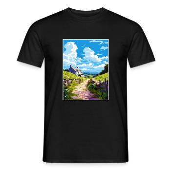 St Neot Cornouailles Affiche de voyage vintage souvenir - T-shirt homme - noir - Devant - AI Model Male 178 light (178cm)