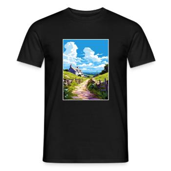 St Neot Cornwall Vintage voyage affiche Souvenir - T-shirt homme - noir - Devant - AI Model Male 178 light (178cm)