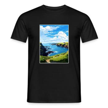 Mullion Cornwall Vintage voyage affiche Souvenir - T-shirt homme - noir - Devant - AI Model Male 178 light (178cm)