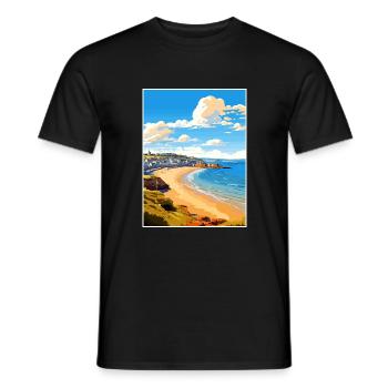Newquay Cornwall Vintage voyage affiche Souvenir - T-shirt homme - noir - Devant - AI Model Male 178 light (178cm)