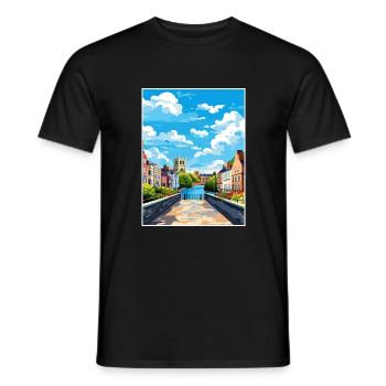 Thetford England Vintage Reiseposter Souvenir - Männer T-Shirt - Schwarz - Vorne - AI Model Male 178 light (178cm)
