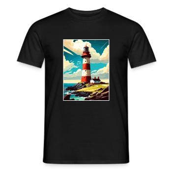 Plymouth Angleterre Vintage voyage affiche Souvenir - T-shirt homme - noir - Devant - AI Model Male 178 light (178cm)
