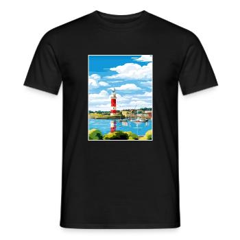 Plymouth Angleterre Vintage voyage affiche Souvenir - T-shirt homme - noir - Devant - AI Model Male 178 light (178cm)