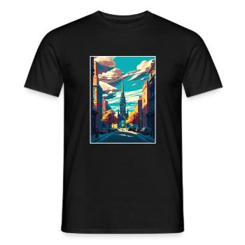 Glasgow Scotland Vintage Travel Poster Souvenir - Men's T-Shirt - black - Front - AI Model Male 178 light (178cm)