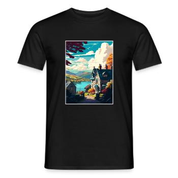 Ambleside England Vintage Reiseposter Souvenir - Männer T-Shirt - Schwarz - Vorne - AI Model Male 178 light (178cm)