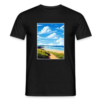 Polzeath Cornwall Vintage voyage affiche Souvenir - T-shirt homme - noir - Devant - AI Model Male 178 light (178cm)