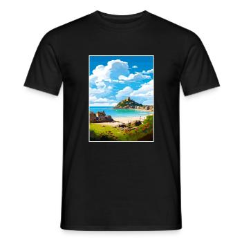 Marazion Cornwall Vintage voyage affiche Souvenir - T-shirt homme - noir - Devant - AI Model Male 178 light (178cm)