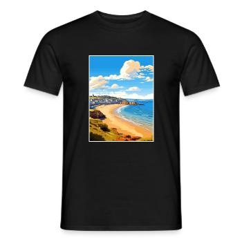 Penzance Cornwall Vintage voyage affiche Souvenir - T-shirt homme - noir - Devant - AI Model Male 178 light (178cm)