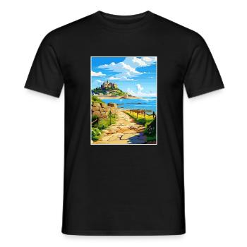 Marazion Cornwall Vintage voyage affiche Souvenir - T-shirt homme - noir - Devant - AI Model Male 178 light (178cm)