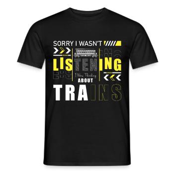 Chemin de fer Trains Train Guiding Passion - T-shirt homme - noir - Devant - AI Model Male 178 light (178cm)