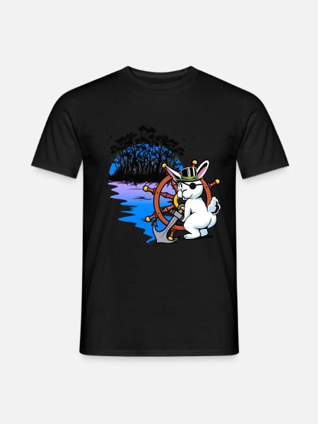 Hase Pirat Freibeuter Piraterie Fantasy Seemann - Männer T-Shirt - Schwarz