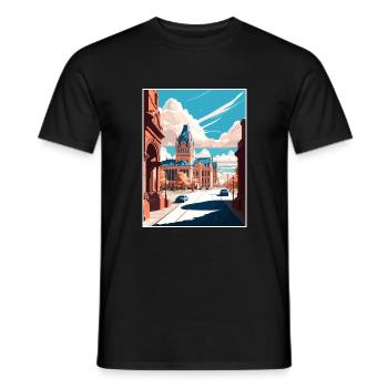 Syracuse New York State Vintage Reiseposter WPA - Männer T-Shirt - Schwarz - Vorne - AI Model Male 178 light (178cm)