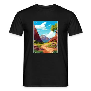 Zion National Park Utah Vintage Travel Poster WPA - Men's T-Shirt - black - Front - AI Model Male 178 light (178cm)