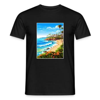 Laguna Beach Kalifornien Vintage Reiseposter WPA - Männer T-Shirt - Schwarz - Vorne - AI Model Male 178 light (178cm)