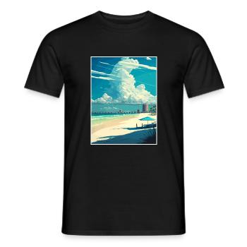 Pensacola Beach Floride Vintage voyage affiche WPA - T-shirt homme - noir - Devant - AI Model Male 178 light (178cm)