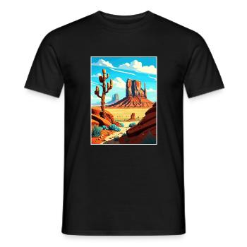 Monument Valley Arizona Vintage voyage affiche WPA - T-shirt homme - noir - Devant - AI Model Male 178 light (178cm)
