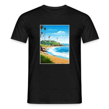 Laguna Beach Kalifornien Vintage Reiseposter WPA - Männer T-Shirt - Schwarz - Vorne - AI Model Male 178 light (178cm)