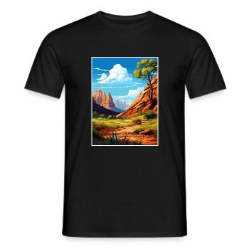 Zion National Park Utah Vintage Travel Poster WPA - Men's T-Shirt - black - Front - AI Model Male 178 light (178cm)