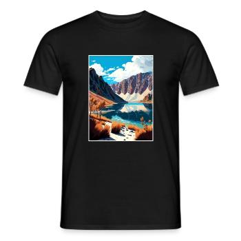 Convict Lake California Vintage Travel Poster WPA - Men's T-Shirt - black - Front - AI Model Male 178 light (178cm)