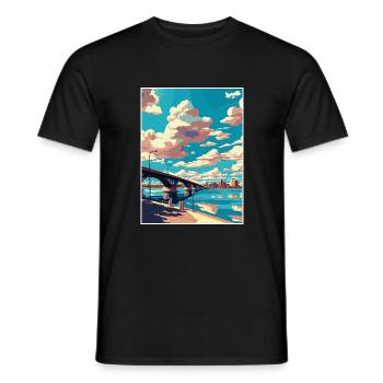 Tempe Town Lake Arizona Vintage Travel Poster WPA - Men's T-Shirt - black - Front - AI Model Male 178 light (178cm)