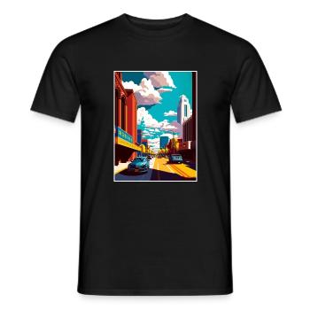 Rochester New York State Vintage Travel Poster WPA - Men's T-Shirt - black - Front - AI Model Male 178 light (178cm)