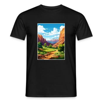 Zion National Park Utah Vintage Travel Poster WPA - Men's T-Shirt - black - Front - AI Model Male 178 light (178cm)