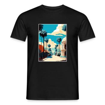 Beverly Hills Kalifornien Vintage Reiseposter WPA - Männer T-Shirt - Schwarz - Vorne - AI Model Male 178 light (178cm)