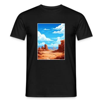 Goblin Valley State Park Vintage voyage affiche WPA - T-shirt homme - noir - Devant - AI Model Male 178 light (178cm)