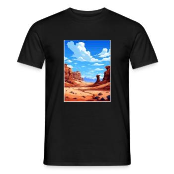 Goblin Valley State Park Vintage voyage affiche WPA - T-shirt homme - noir - Devant - AI Model Male 178 light (178cm)