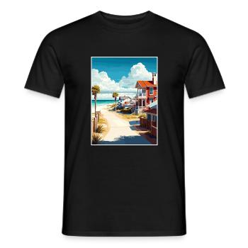 Santa Rosa Beach Florida Vintage Travel Poster WPA - Men's T-Shirt - black - Front - AI Model Male 178 light (178cm)