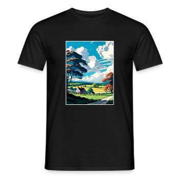 Bucks County Pennsylvania Vintage Reiseposter - Männer T-Shirt - Schwarz - Vorne - AI Model Male 178 light (178cm)