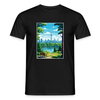 Toronto Canada décoration Vintage affiche de voyage - T-shirt homme - noir - Devant - AI Model Male 178 light (178cm)