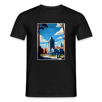 West Point New York State Vintage Travel Poster - Men's T-Shirt - black - Front - AI Model Male 178 light (178cm)