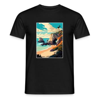 El Matador Californie Cali Vintage affiche de voyage - T-shirt homme - noir - Devant - AI Model Male 178 light (178cm)